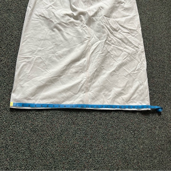 White & Tan Stitching Cotton Modest Baggy Oversized Cargo Casual Jean Skirt XL - Picture 15 of 16
